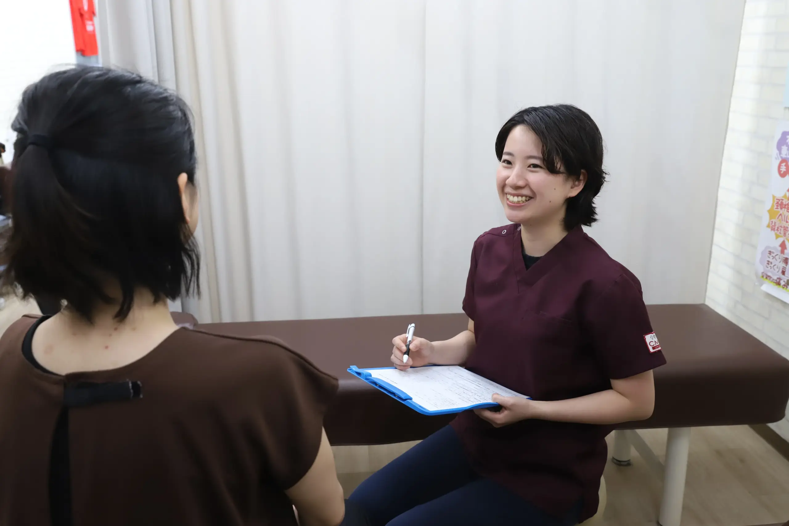 パルモ整骨院の状態確認の様子